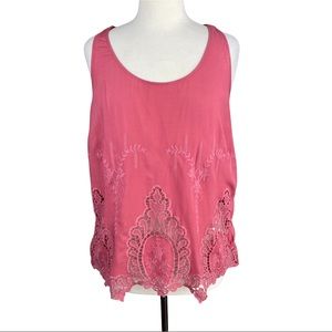 TEMPERANCE Sleeveless Embroidered Blouse Size XL